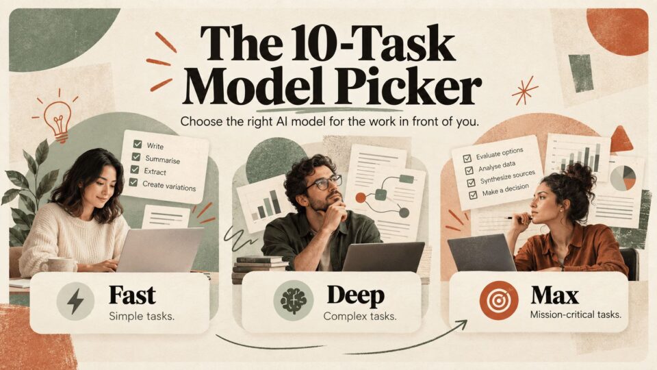 Visual decision guide for choosing when to test or wait for new AI models