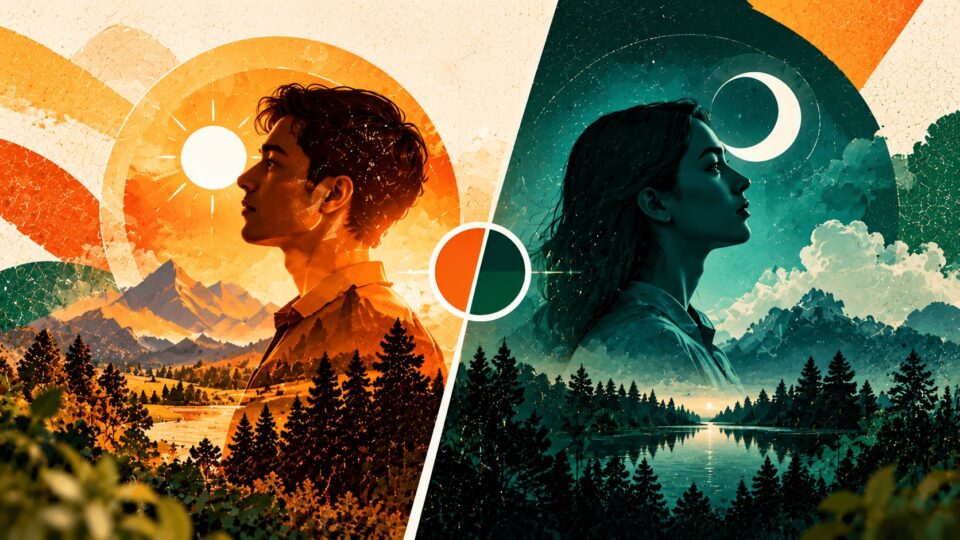 Editorial illustration contrasting AI model choices for different work tasks