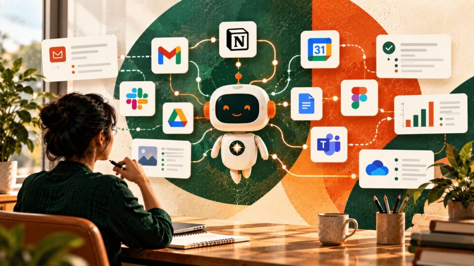 Workflow of AI agents working across apps with a human approval checkpoint